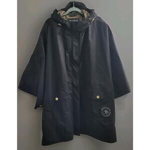 NWT Scotch & Soda Waterproof Poncho One Size Hooded Cotton Nylon Pockets Buttons